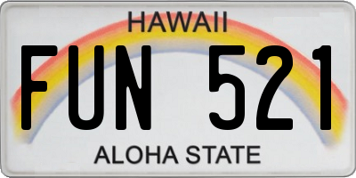HI license plate FUN521