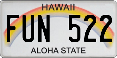 HI license plate FUN522