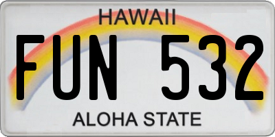 HI license plate FUN532