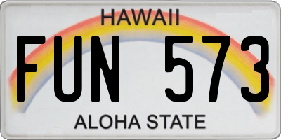HI license plate FUN573