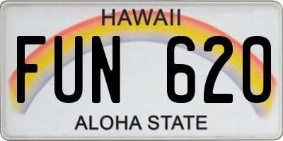 HI license plate FUN620
