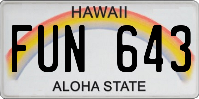 HI license plate FUN643