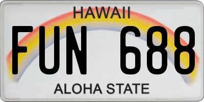 HI license plate FUN688