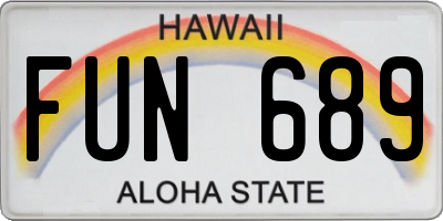 HI license plate FUN689
