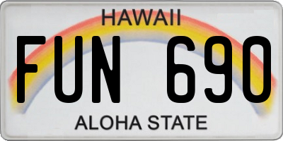 HI license plate FUN690