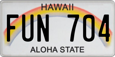 HI license plate FUN704