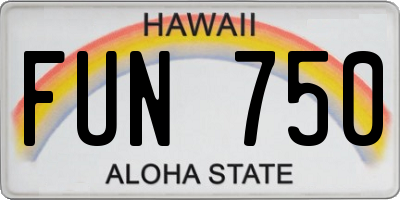 HI license plate FUN750