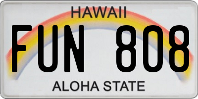 HI license plate FUN808