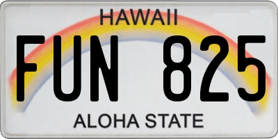 HI license plate FUN825