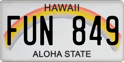 HI license plate FUN849
