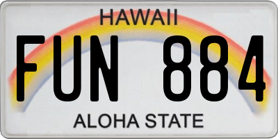 HI license plate FUN884