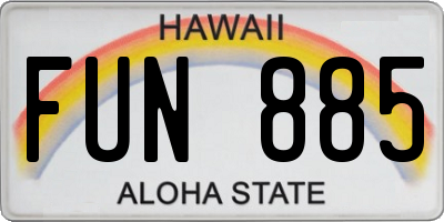 HI license plate FUN885