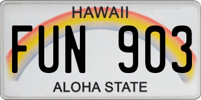 HI license plate FUN903