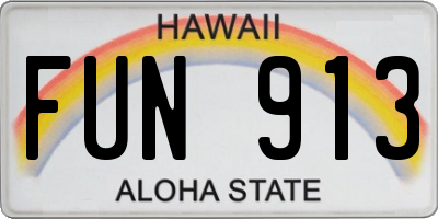 HI license plate FUN913