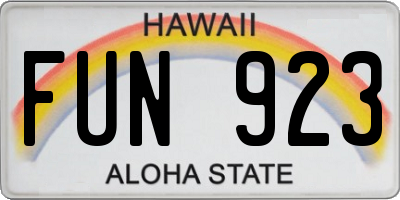 HI license plate FUN923