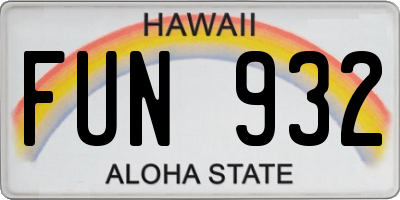 HI license plate FUN932