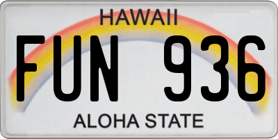 HI license plate FUN936