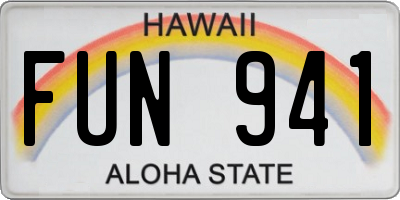 HI license plate FUN941