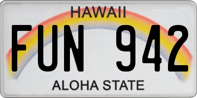 HI license plate FUN942