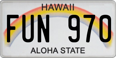 HI license plate FUN970