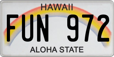 HI license plate FUN972