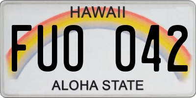 HI license plate FUO042