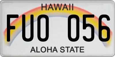 HI license plate FUO056