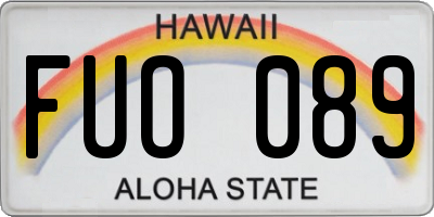 HI license plate FUO089