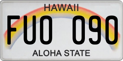 HI license plate FUO090