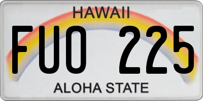 HI license plate FUO225