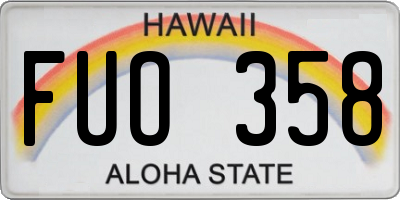 HI license plate FUO358