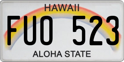 HI license plate FUO523