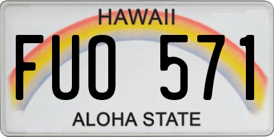HI license plate FUO571