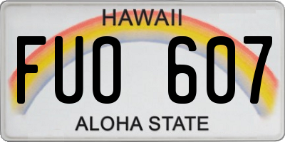HI license plate FUO607