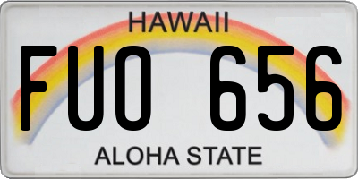 HI license plate FUO656