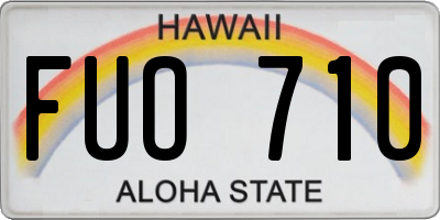 HI license plate FUO710