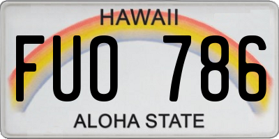 HI license plate FUO786