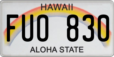 HI license plate FUO830