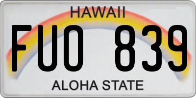 HI license plate FUO839