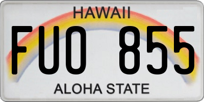 HI license plate FUO855