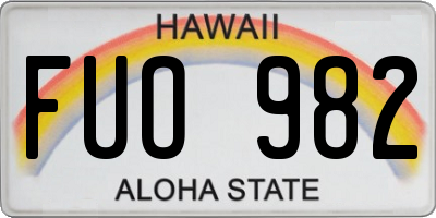 HI license plate FUO982