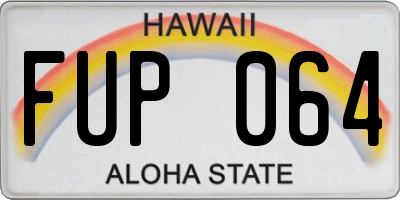 HI license plate FUP064