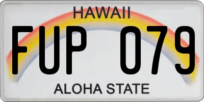 HI license plate FUP079