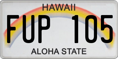 HI license plate FUP105