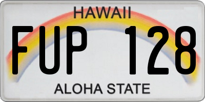 HI license plate FUP128
