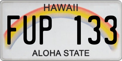HI license plate FUP133