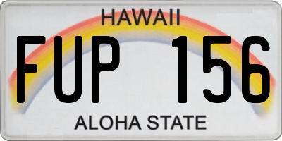 HI license plate FUP156