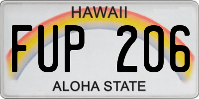 HI license plate FUP206