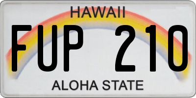 HI license plate FUP210