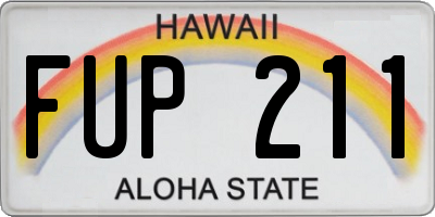 HI license plate FUP211